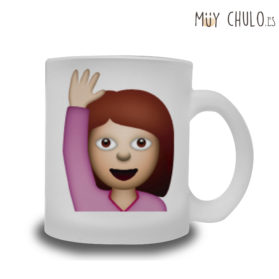 Emoji Taza Chica saludando